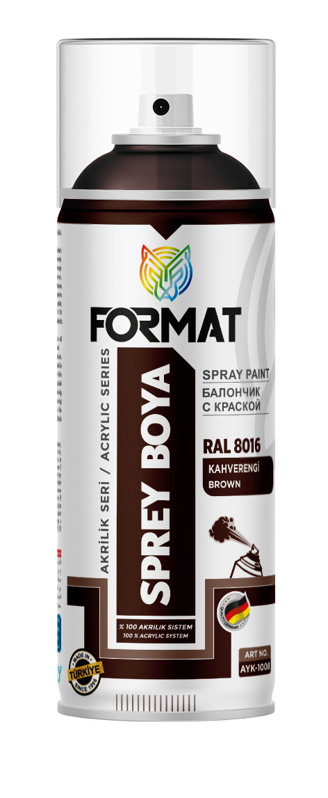 FORMAT RAL 8016 KAHVERENGI AKRILIK SPREY BOYA 400 ML